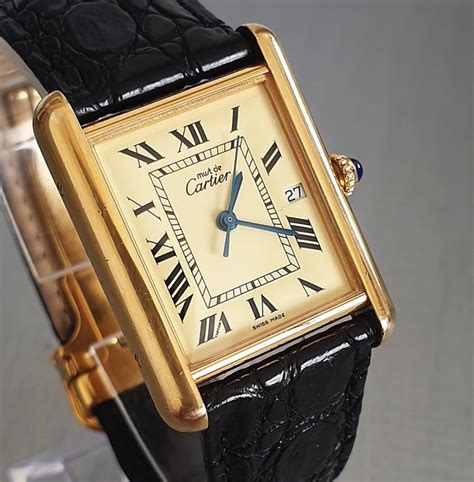 must de cartier paris vermeil quartz argent 925 catawiki|cartier paris 925 argent watch.